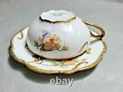 Antique Old Abbey Limoges Tea Cup Saucer Set Rare Find