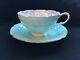 Antique Paragon Fortune Telling Teacup and Saucer Set in Blue c. 1935