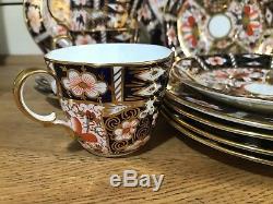 Antique Royal Crown Derby Imari 2451 Tea Set Cup Saucer Tea & Cake Plate c1920