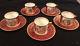 Antique Royal Vienna Hand Painted Porcelain 5 pcs Tea Cups and Saucers Set