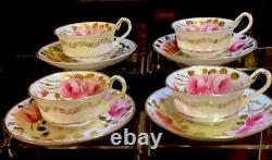 Antique Spode Copelands Cabbage Roses Tea Cup Set Pattern 3886