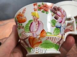 Antique Tea Cup & Saucer Set (10 Piece) Chinoiserie Tea Party Design 13L