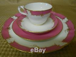 Antique Vintage China Tea Set Pink Gold Gilt C1880-1900 Entwined Handles