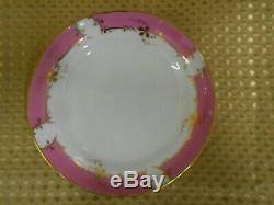 Antique Vintage China Tea Set Pink Gold Gilt C1880-1900 Entwined Handles