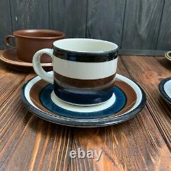 Arabia Finland eclectic set Kosmos Kaira Ruska Riika pattern cup teacup plate