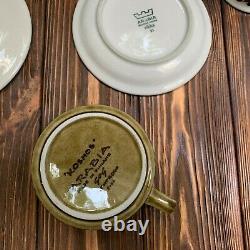 Arabia Finland eclectic set Kosmos Kaira Ruska Riika pattern cup teacup plate