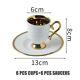 Arabic Red Tea Cups and Saucer Sets Ceramic Coffee Mug Mirror Design Drinkware
