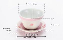 Arita ware Tea Cup& Saucer full set Sakura Cherry Blossom Pink Tasei-gama Japan