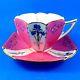Art Deco Handpainted Iris and Pink Panels Shelley Tea Cup and Saucer Set
