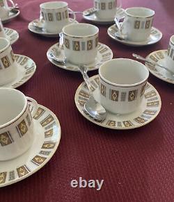 Art Deco Lot tea cups Demitasse Sets Cups-saucers and spoons. Service For 10