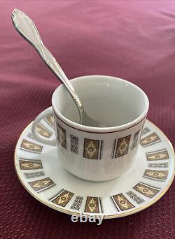 Art Deco Lot tea cups Demitasse Sets Cups-saucers and spoons. Service For 10