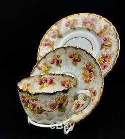 Art Nouveau Tea Set For 10 People / EDNA / Antique Trio / Cup And Saucer Floral