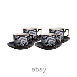Ashdene 180ml Florence Broadhurst Flower Tea Cup/Saucer Handled Drinking Set BLK