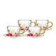 Ashdene 300ml Springtime Soiree Double Walled Glass Flowers Tea Cup/Saucer Set
