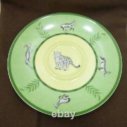 Authentic HERMES Africa Green Tea Cup & Saucer 2set Tableware Porcelain #K410015