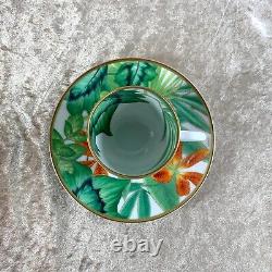 Authentic HERMES Coffee Cup & Saucer Passifolia Tableware Green Botanical withBox