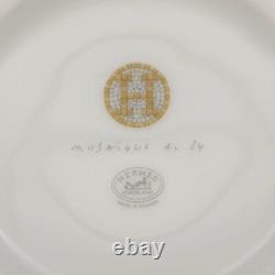 Authentic HERMES Paris Porcelain MOSAIQUE AU 24 Gold Tea Cup and Saucer Set