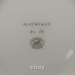 Authentic HERMES Paris Porcelain MOSAIQUE AU 24 Gold Tea Cup and Saucer Set