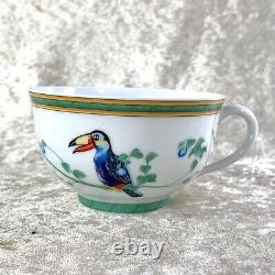Authentic HERMES Porcelain Toucans Tea Cup & Saucer