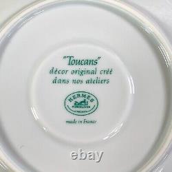 Authentic HERMES Porcelain Toucans Tea Cup & Saucer
