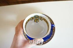 Authentic Hermes Porcelain Tea Cup & Saucer Set Cocarde de Soie