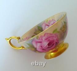 Aynsley Cabbage Rose Bone China Tea Cup & Saucer Set