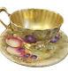 Aynsley Orchard Gold Tea Cup & Saucer Set Signed D. Jones Bone China Antique