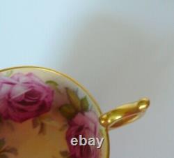 Aynsley Pink Cabbage Rose Bone China Tea Cup & Saucer Set