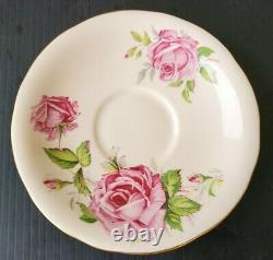 Aynsley Pink Teacup and Saucer Large Cabbage Roses Vintage Tea Cup Set