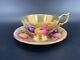 Aynsley Signed Orchard Gold Tea Cup Saucer Set Bone China England