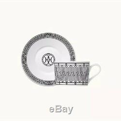 BNIB HERMES Porcelain Tea Cup Saucer H DECO Tableware set (2 Set) $320 Pre Tax