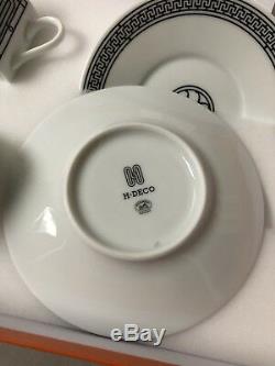 BNIB HERMES Porcelain Tea Cup Saucer H DECO Tableware set (2 Set) $320 Pre Tax