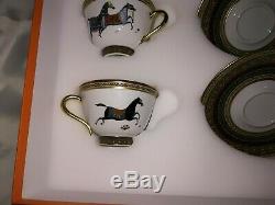 BNIB Hermes Porcelain Cheval d'Orient Tea Cup and Saucer 2 Set L@@K
