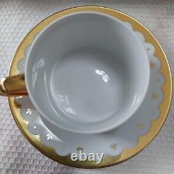 BVLGARI Rosenthal Dolci Deco Charlotte Porcelain Teacup & Saucer Set of 2 WithBox