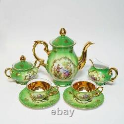 Bavaria German Collectible Fragonard Hand Painted Porcelain Tea Coffee Set