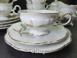 Beautiful Hutschenreuther Selb LHS Germany Sylvia Tea Set Cups Saucers Magnolia