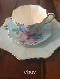 Beautiful! Paragon Double Warrant Blue Teacup & Saucer set (Made In England)