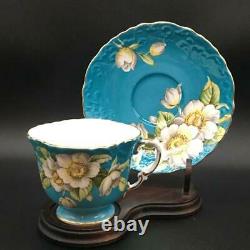 Beautifully Crafted Aynsey Dogwood Tea Cup & Saucer Set Turquoise Cs49