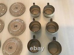 Bing & Grondahl B &G Tema Tea cup and Saucer No 475 Stoneware Set Of 8 (12pc)