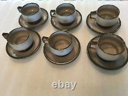 Bing & Grondahl B &G Tema Tea cup and Saucer No 475 Stoneware Set Of 8 (12pc)