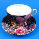 Black Crackle Chintz Shelley Tea Cup and Saucer Set