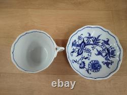 Bohemia 2 Pcs Set Tea Cup & Saucer Porcelain Flower Pattern Made in Czechia
