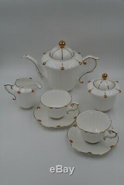 Bone China Classic Gold Rim Coffee Tea Set Cup Teapot Sugar Creamer Pot