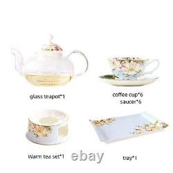 Bone porcelain afternoon tea set, ceramic countryside tea set, coffee cup set