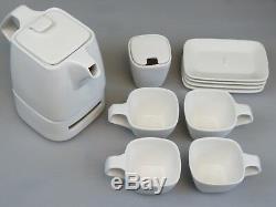 Bredemeijer Wing Modern Bone China Tea Set -Teapot -Sugar Bowl -4 x Cup/Saucer