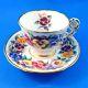 Bright Floral Pansy Handle Royal Stafford Viola Tea Cup and Saucer Set