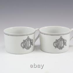 Broche Dior Tea Cup and Saucer Set of 2 Height 5.5cm White Porcelain Dinnerware
