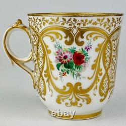 C1860 Antique Cup & Saucer Brown Westhead & Moore Gold Gilt #5/4661 Porcelain