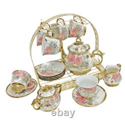 Ceramic Cups and Saucers Set Ceramic Tea Cups Set of 5 for Afternoon Tea