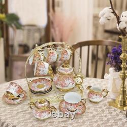 Ceramic Cups and Saucers Set Coffee Cup with Rack Floral Tea Cups Nordic